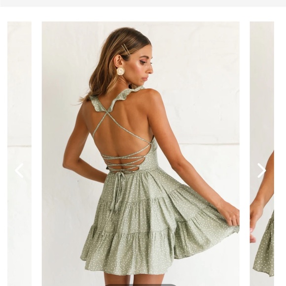 NWT Selfie Leslie Olive Sun Dress - Picture 3 of 5